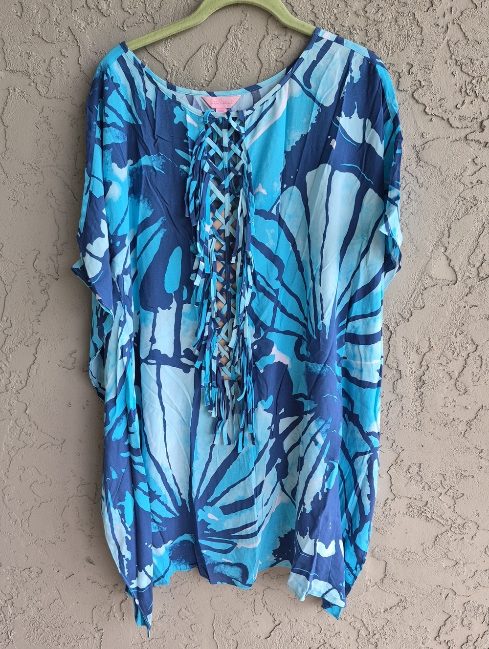 Lilly Pulitzer Blue Multi-Print Lace-Up Dress
